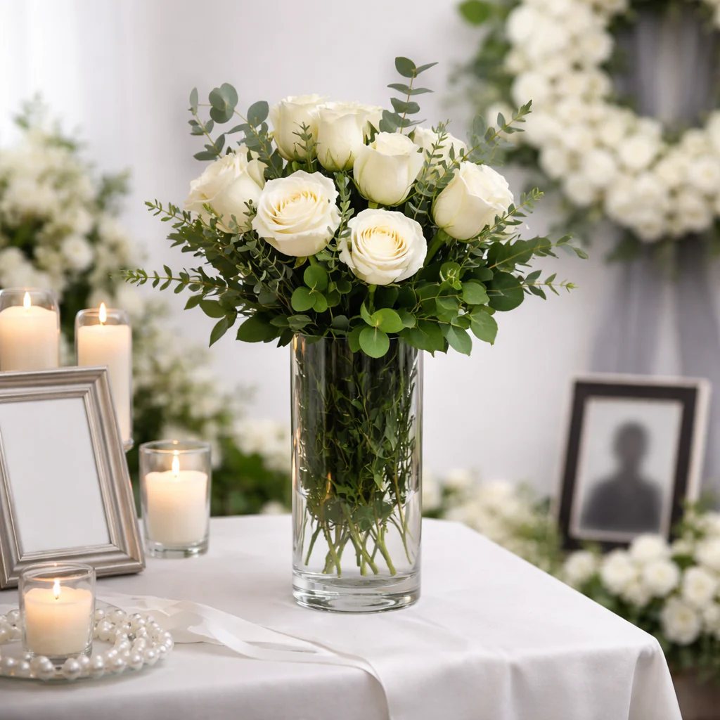 Half Dozen White Roses - Image 2